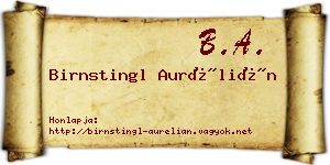 Birnstingl Aurélián névjegykártya